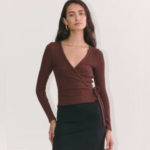 NWT Everlane Cozy Rib Wrap Top S